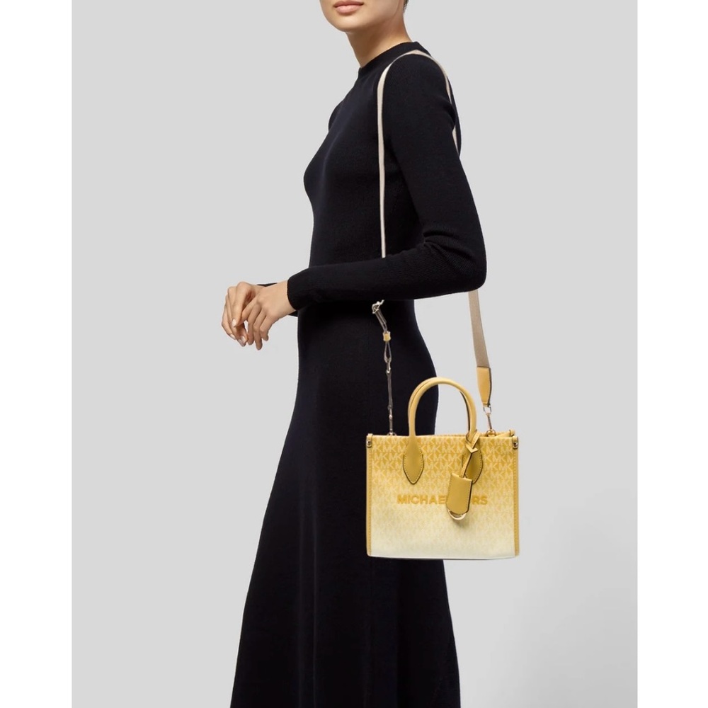 ✨ Michael Kors Jet Set Yellow & Cream Logo Satchel – NWT - Picture 2 of 6